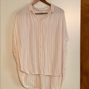 Madewell, pink and white blouse, XL